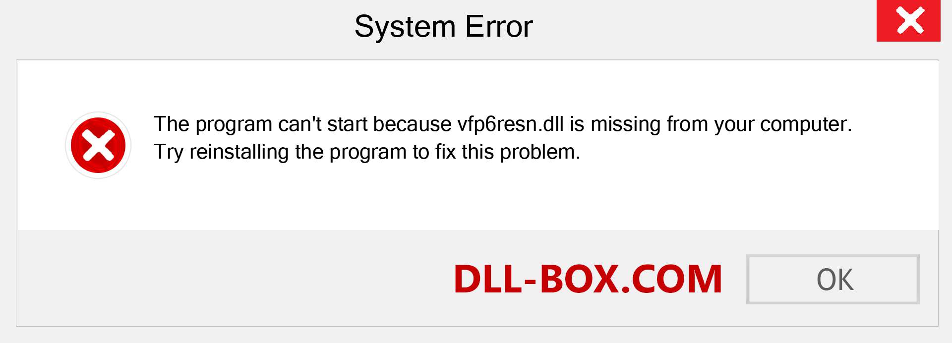  vfp6resn.dll file is missing?. Download for Windows 7, 8, 10 - Fix  vfp6resn dll Missing Error on Windows, photos, images